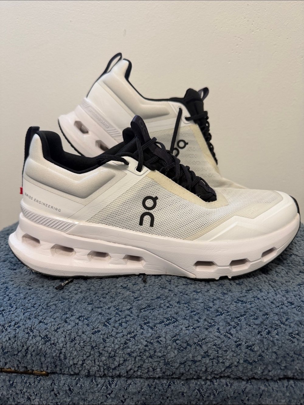On Running White and Black Women's Cloudnova Athletic Sneakers
